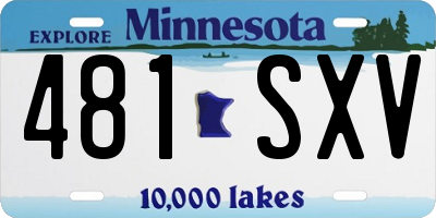 MN license plate 481SXV