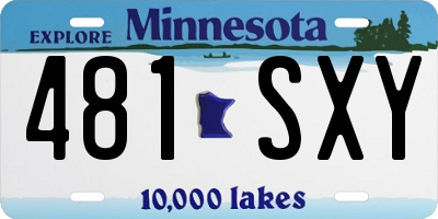 MN license plate 481SXY