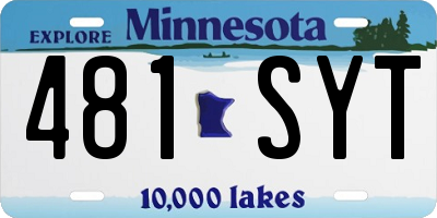 MN license plate 481SYT