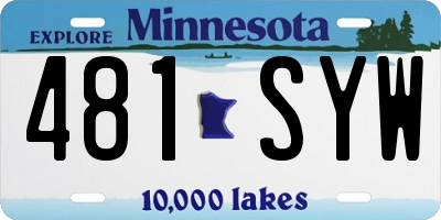 MN license plate 481SYW