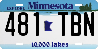 MN license plate 481TBN