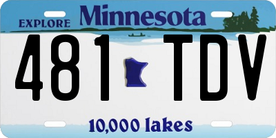 MN license plate 481TDV