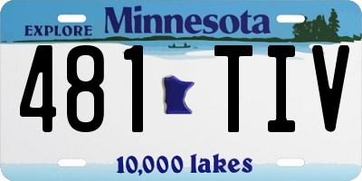 MN license plate 481TIV