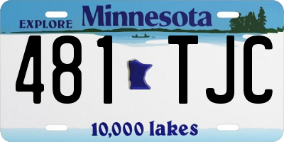 MN license plate 481TJC