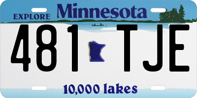 MN license plate 481TJE