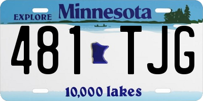 MN license plate 481TJG