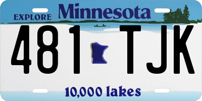 MN license plate 481TJK