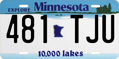MN license plate 481TJU