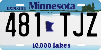 MN license plate 481TJZ