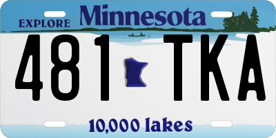 MN license plate 481TKA