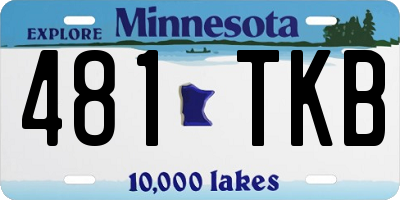 MN license plate 481TKB