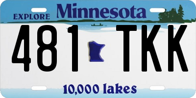 MN license plate 481TKK