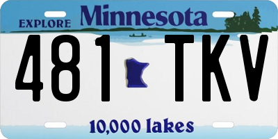 MN license plate 481TKV