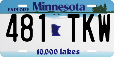 MN license plate 481TKW