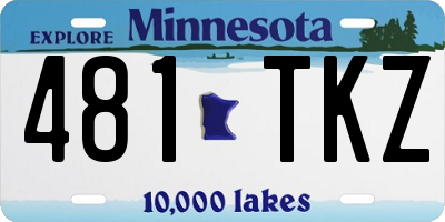 MN license plate 481TKZ