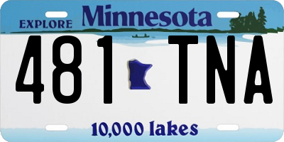 MN license plate 481TNA