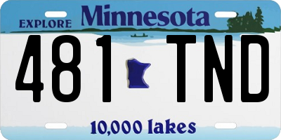 MN license plate 481TND