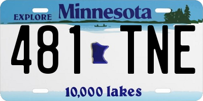 MN license plate 481TNE