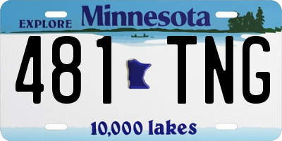 MN license plate 481TNG
