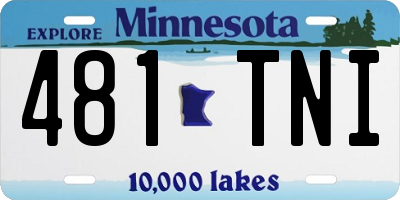 MN license plate 481TNI
