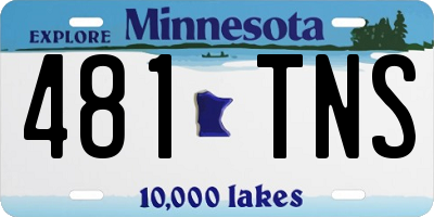 MN license plate 481TNS