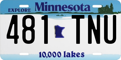 MN license plate 481TNU