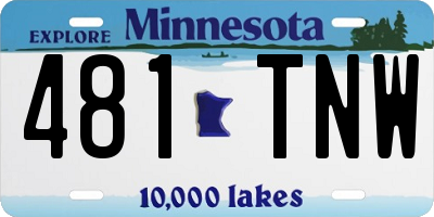 MN license plate 481TNW