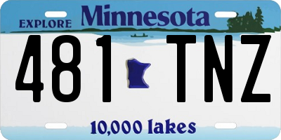 MN license plate 481TNZ