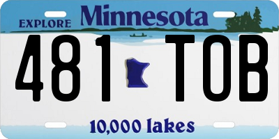MN license plate 481TOB