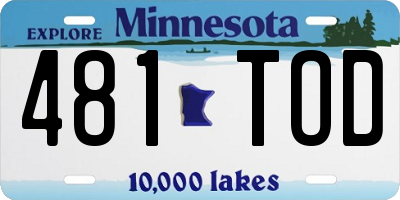 MN license plate 481TOD