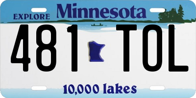 MN license plate 481TOL