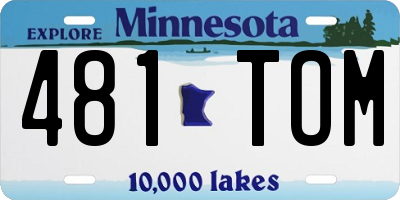 MN license plate 481TOM