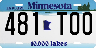MN license plate 481TOO