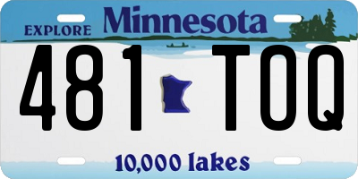 MN license plate 481TOQ
