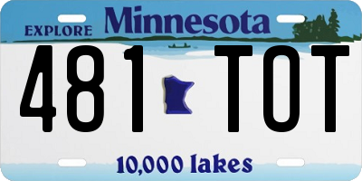 MN license plate 481TOT