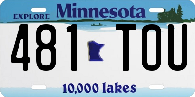 MN license plate 481TOU
