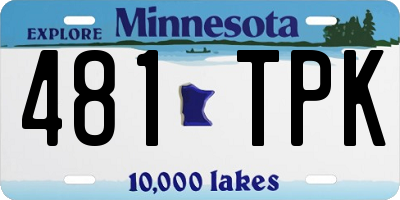 MN license plate 481TPK