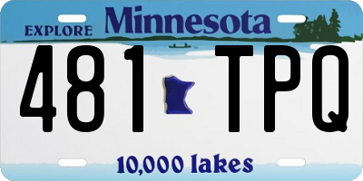 MN license plate 481TPQ