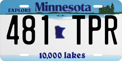 MN license plate 481TPR