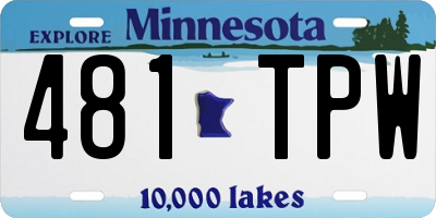 MN license plate 481TPW