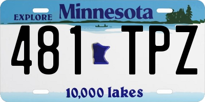 MN license plate 481TPZ