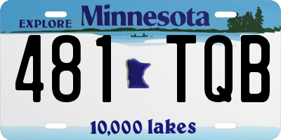 MN license plate 481TQB