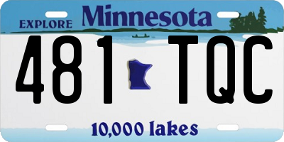 MN license plate 481TQC