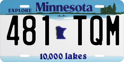 MN license plate 481TQM
