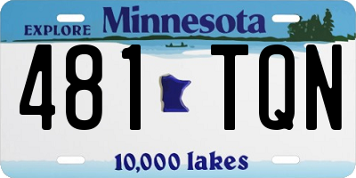 MN license plate 481TQN