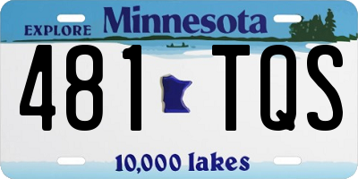 MN license plate 481TQS