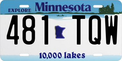 MN license plate 481TQW