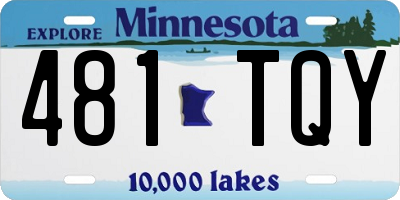 MN license plate 481TQY