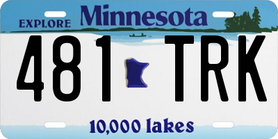 MN license plate 481TRK