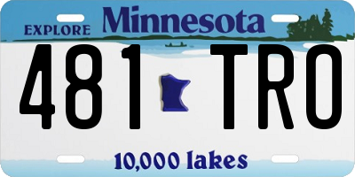 MN license plate 481TRO